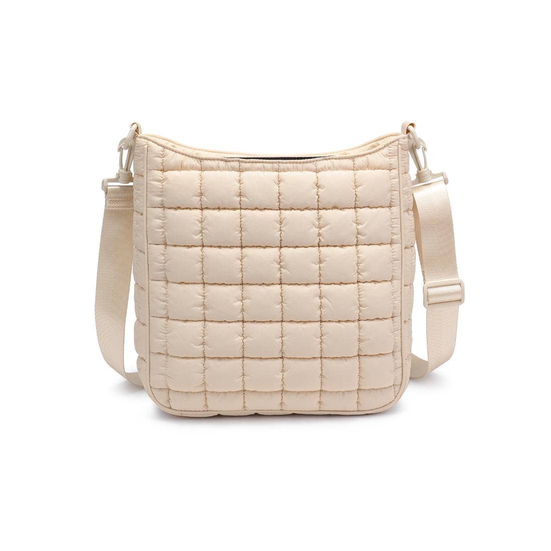Fia Quilted Puffer Nylon Crossbody: Periwinkle