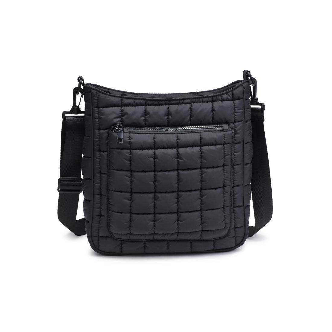 Fia Quilted Puffer Nylon Crossbody: Periwinkle