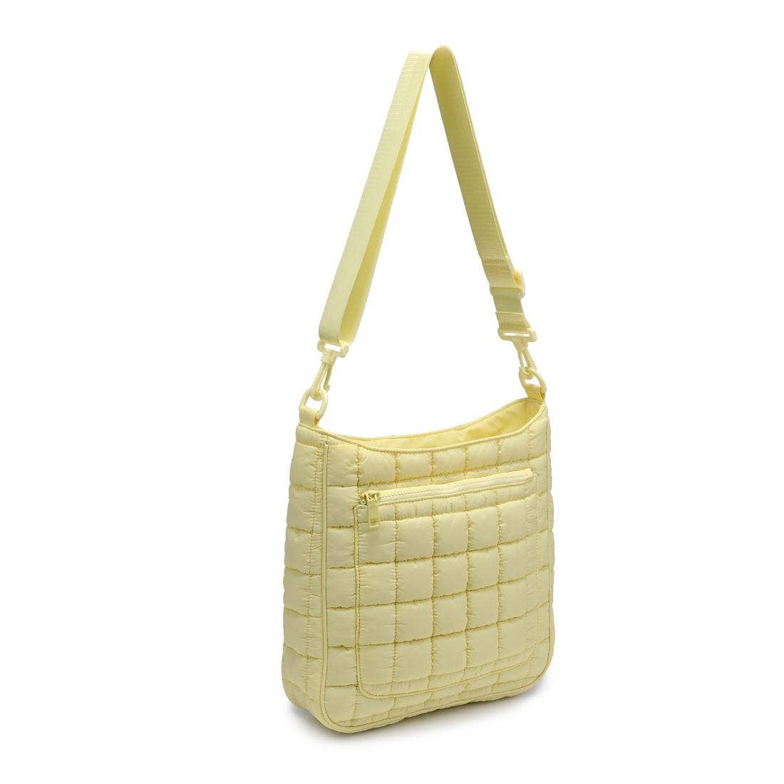Fia Quilted Puffer Nylon Crossbody: Periwinkle