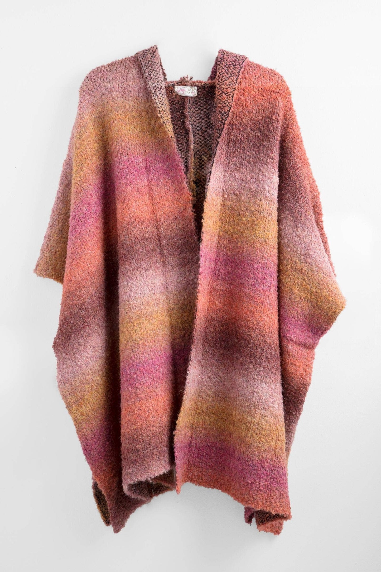 Hooded Kimono Multicolor Gradient : Blue