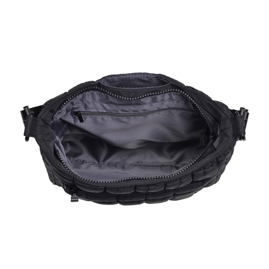 Fia Quilted Puffer Nylon Crossbody: Periwinkle