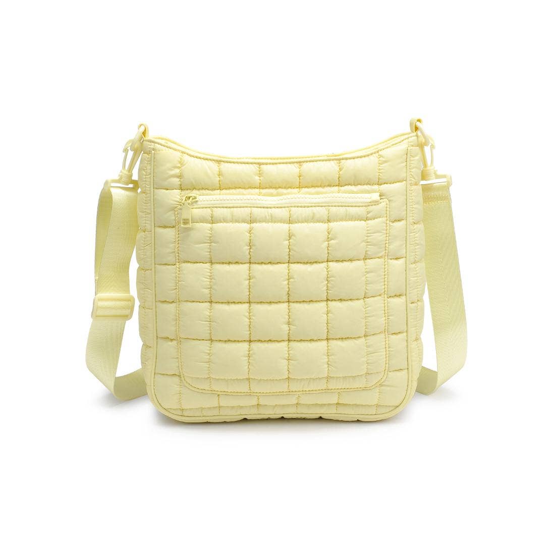Fia Quilted Puffer Nylon Crossbody: Periwinkle