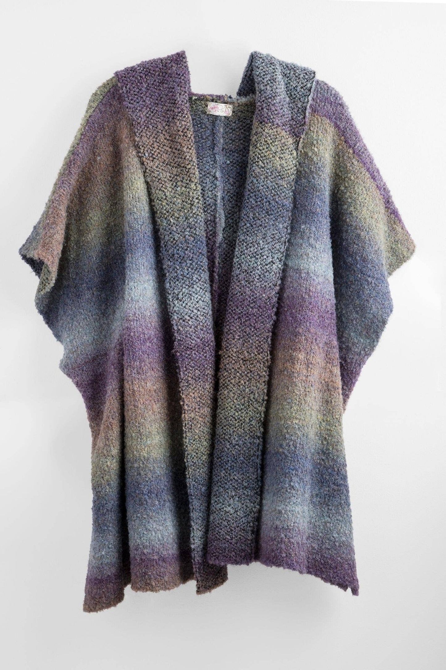 Hooded Kimono Multicolor Gradient : Blue