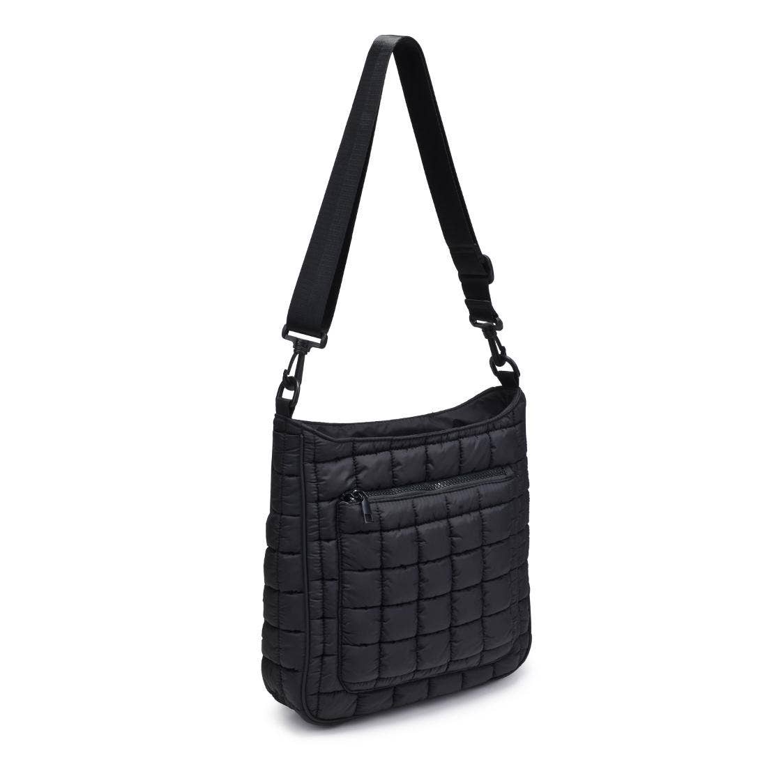 Fia Quilted Puffer Nylon Crossbody: Periwinkle