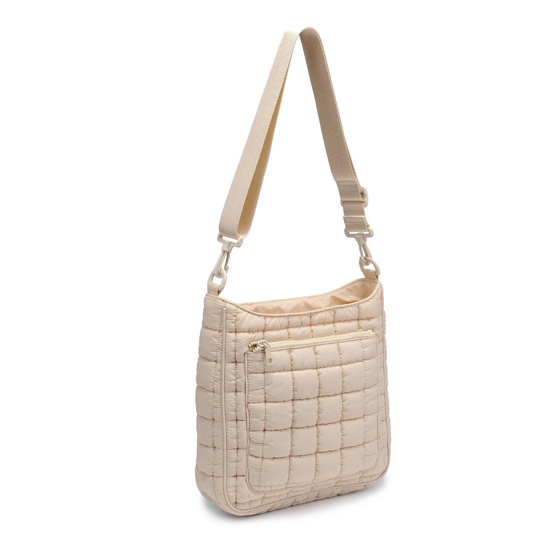 Fia Quilted Puffer Nylon Crossbody: Periwinkle