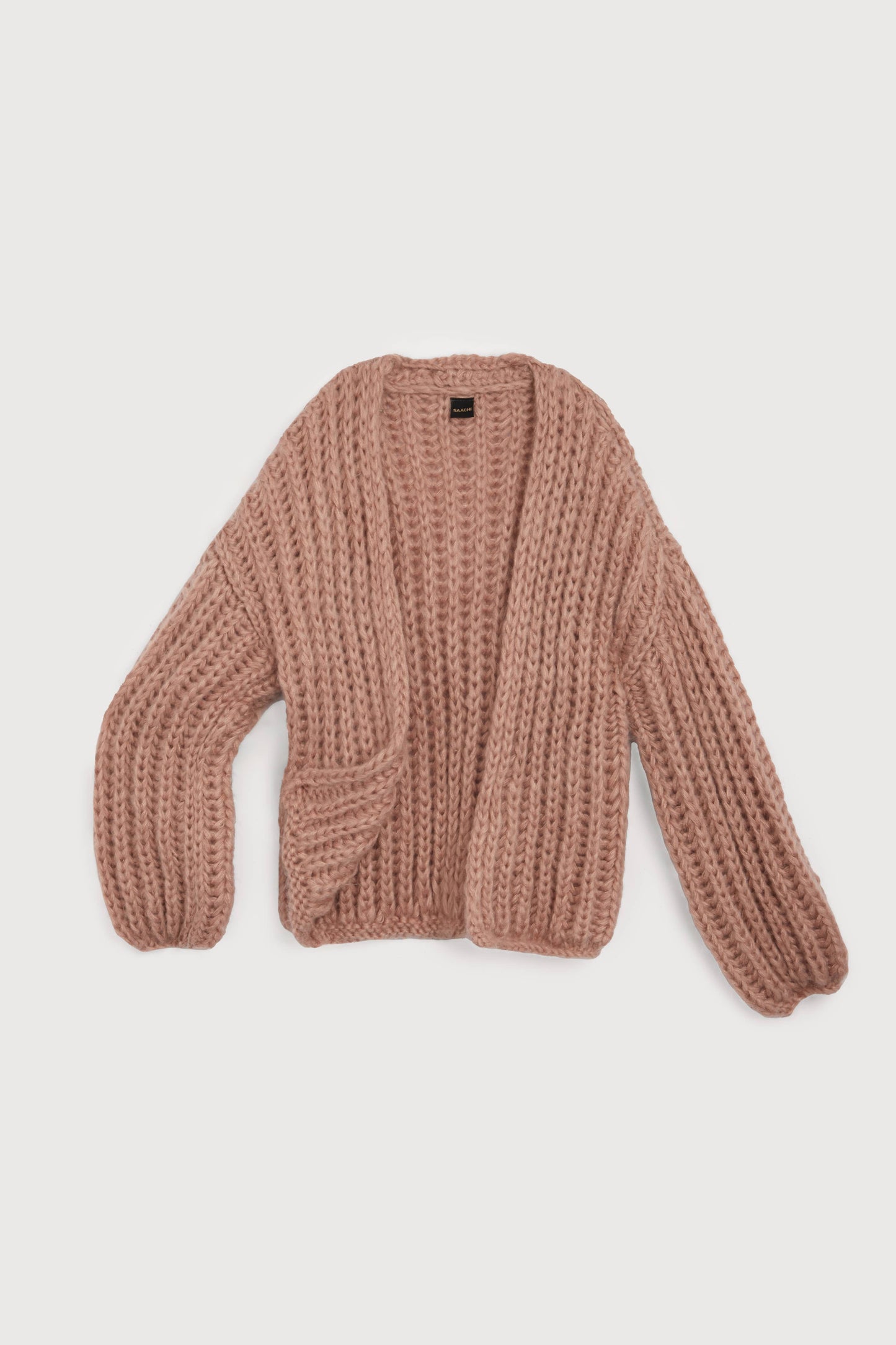 Chunky Oversized Knit Cardigan: Fuchsia
