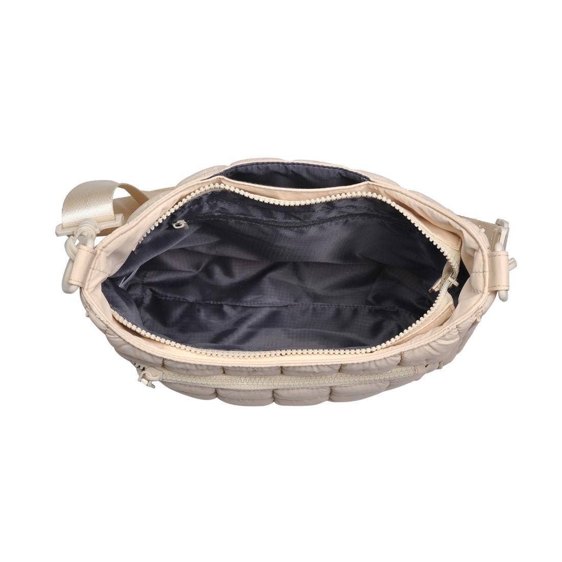Fia Quilted Puffer Nylon Crossbody: Periwinkle