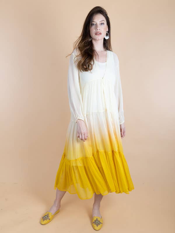 Sheer Kimono Cover Up Ombre: Pink Combo