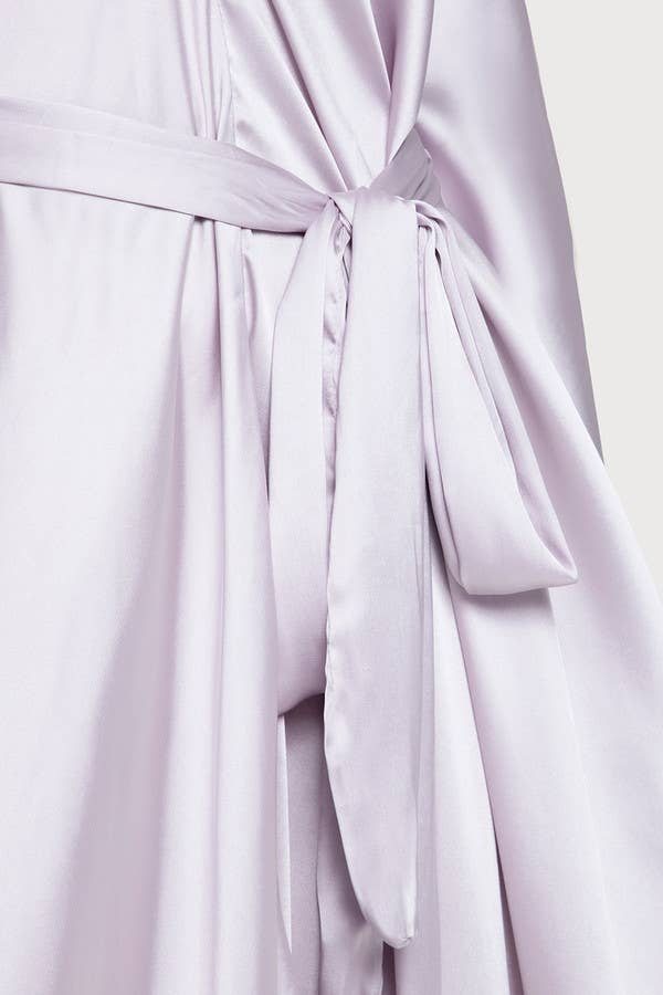 Satin Tie-Front Maxi Kaftan: Gold