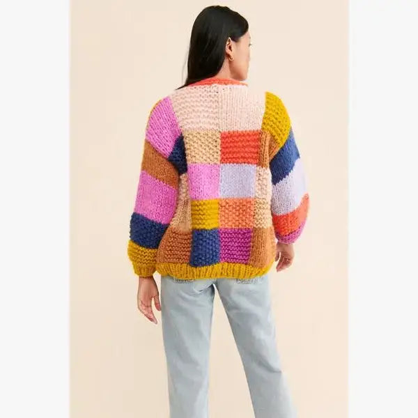 Rainbow Knitted Cardigan: Ivory