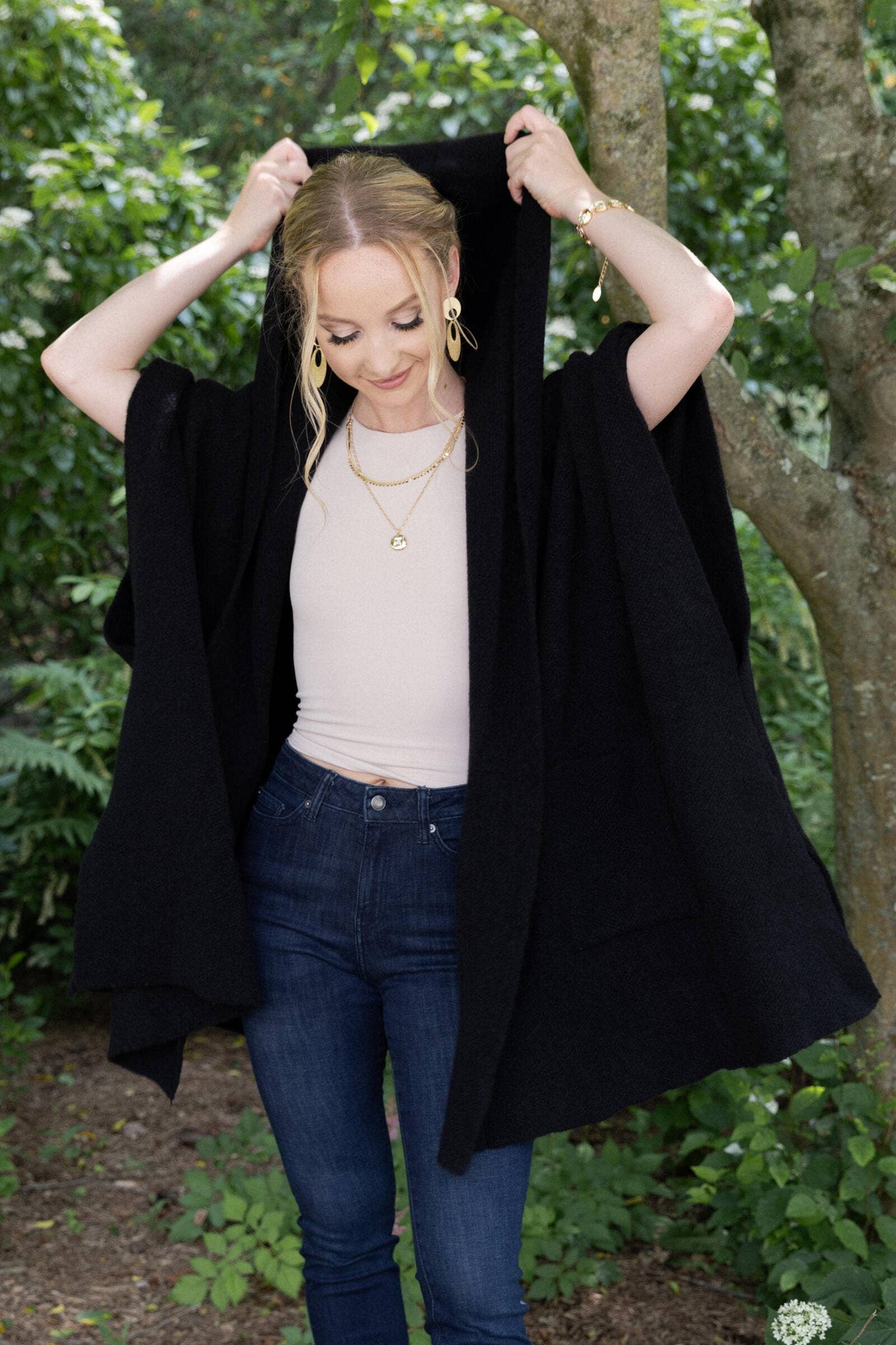 Hooded Oversized Kimono: Ivory