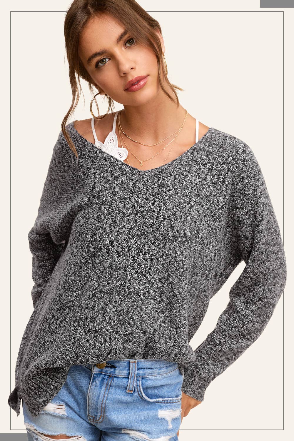 JLS3504-Soft Lightweight Loose Fit Textured Pullover Sweater: Periwinkle / M