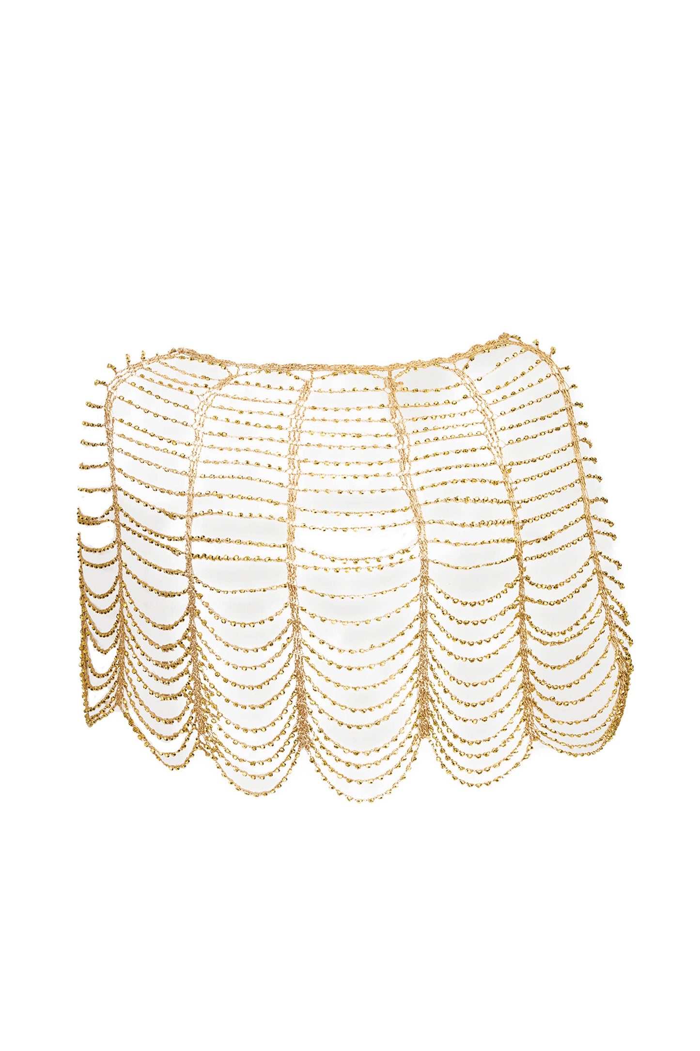 Festive Scallop Beaded Capelet: Black