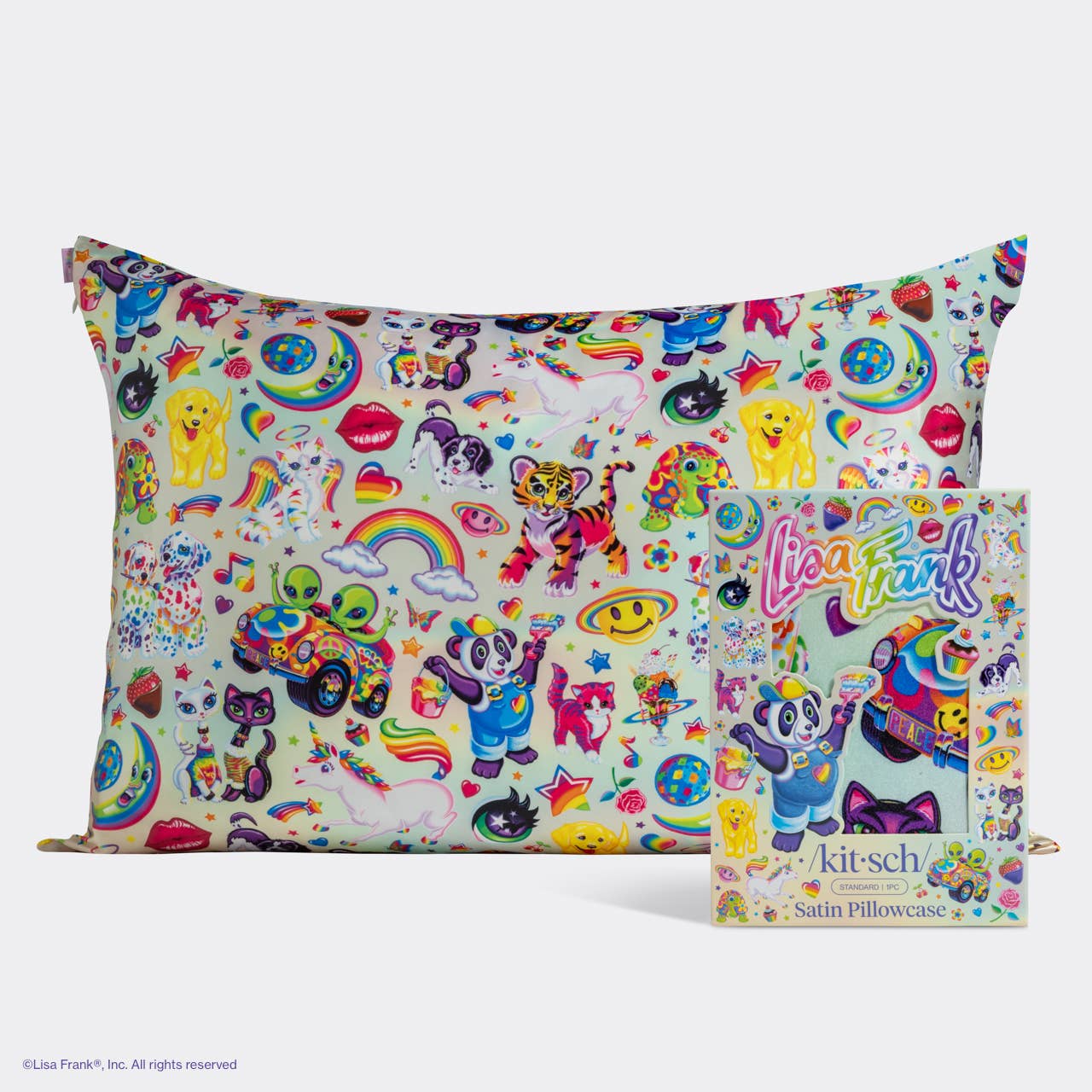 Lisa Frank x Kitsch Standard Satin Pillowcase - The Fantastic World of Lisa Frank