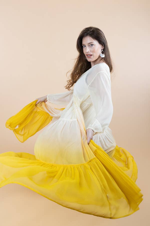 Sheer Kimono Cover Up Ombre: BLUE