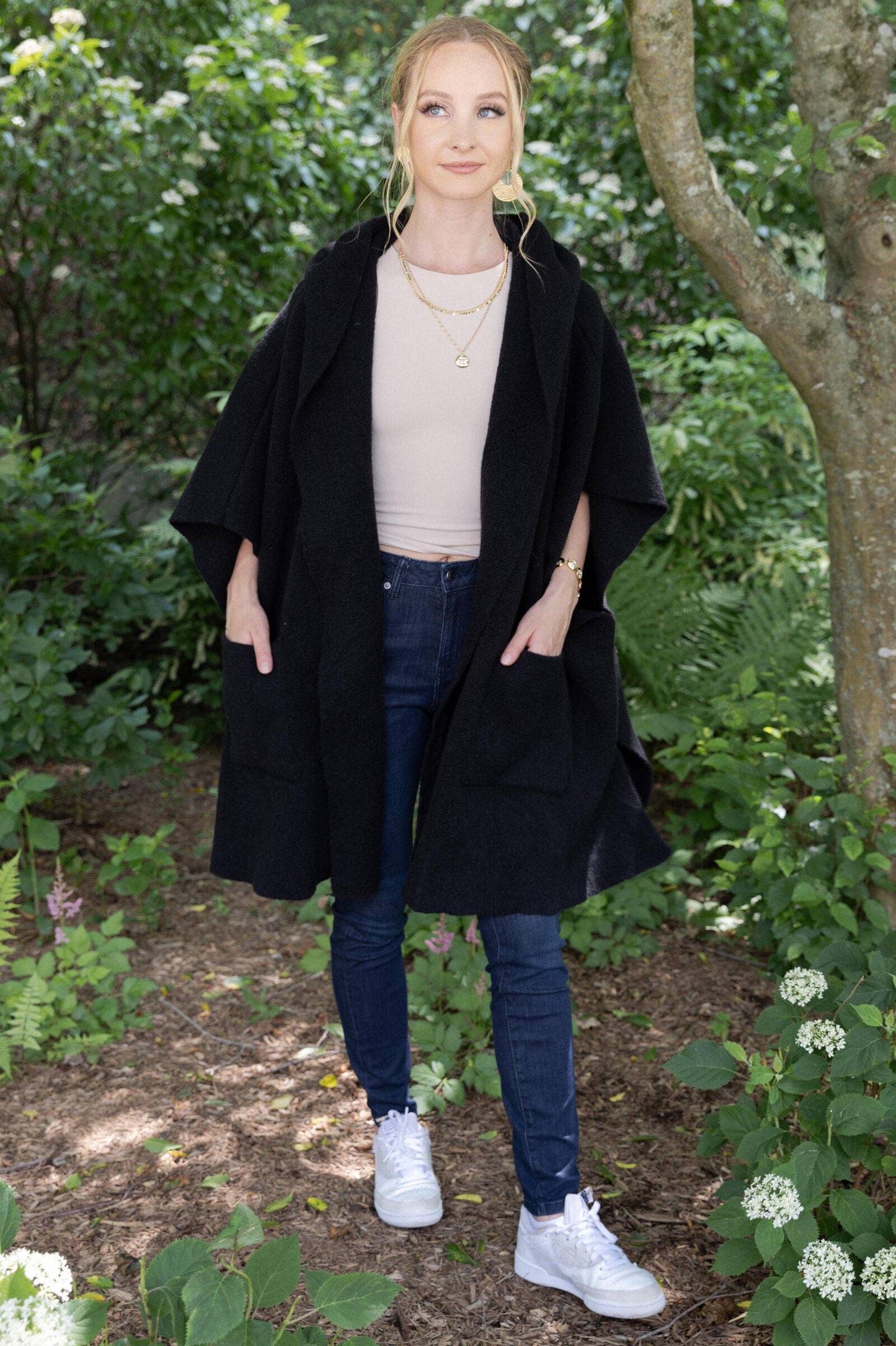 Hooded Oversized Kimono: Ivory