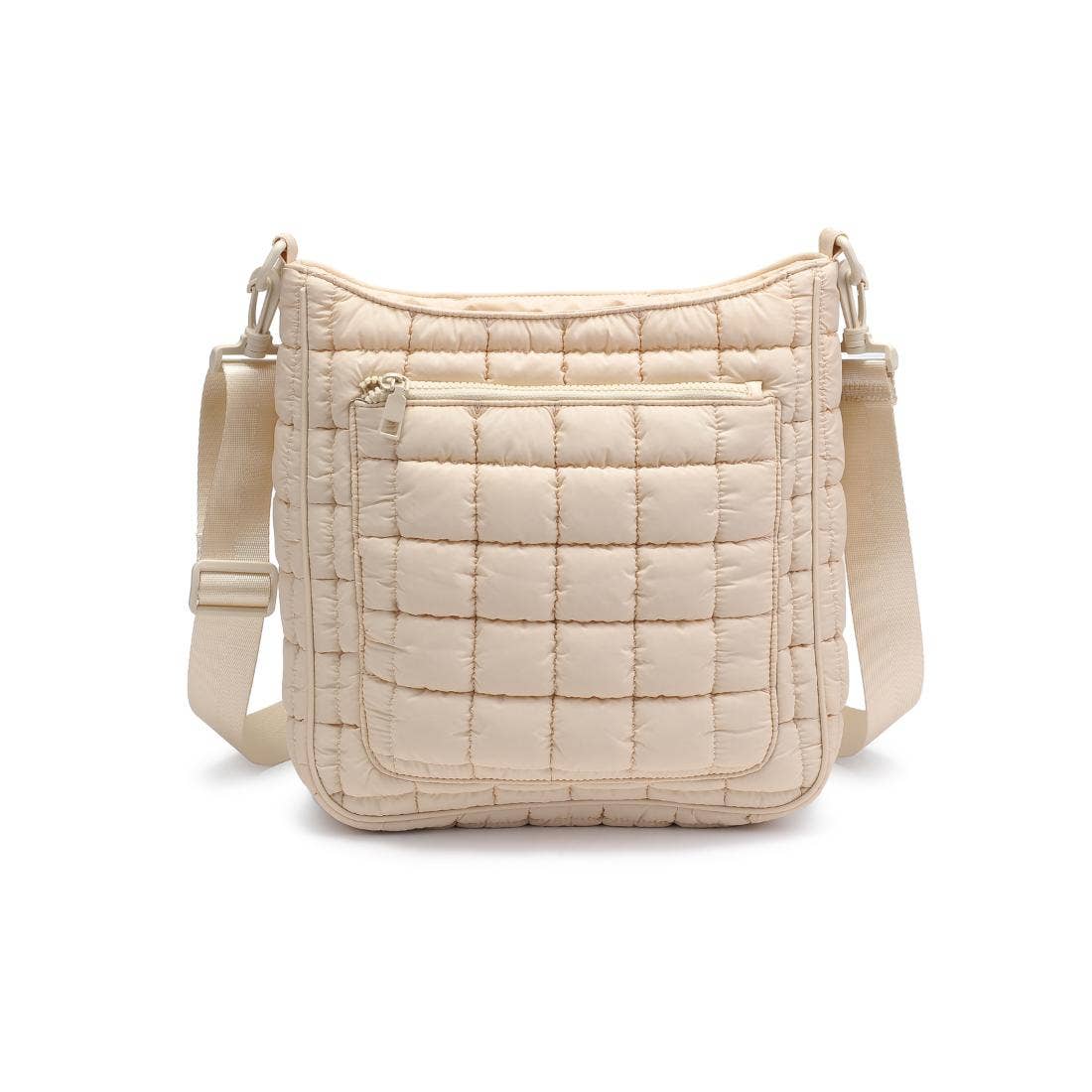 Fia Quilted Puffer Nylon Crossbody: Periwinkle