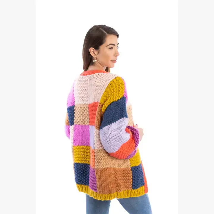 Rainbow Knitted Cardigan: Ivory