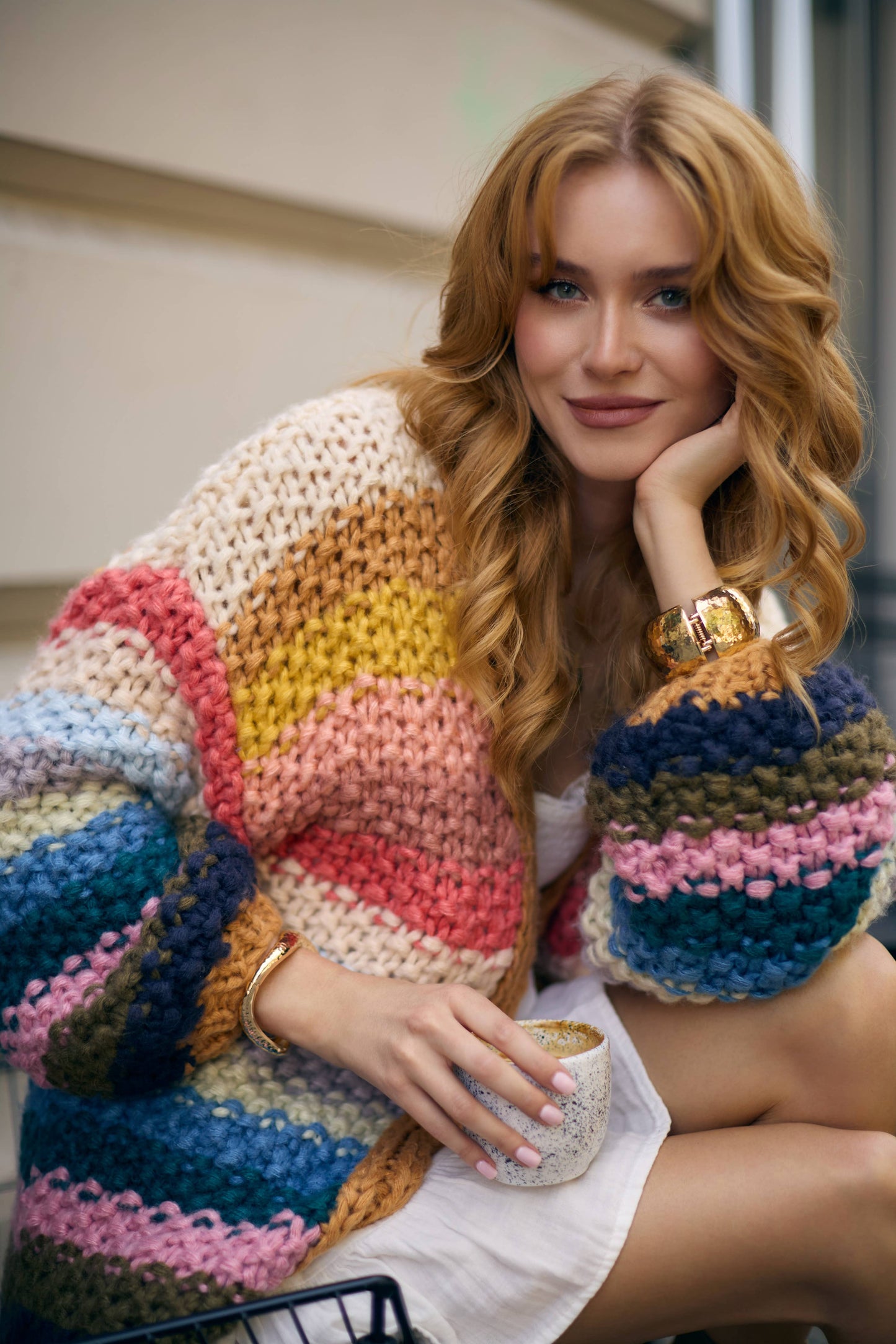 Rainbow Knitted Cardigan