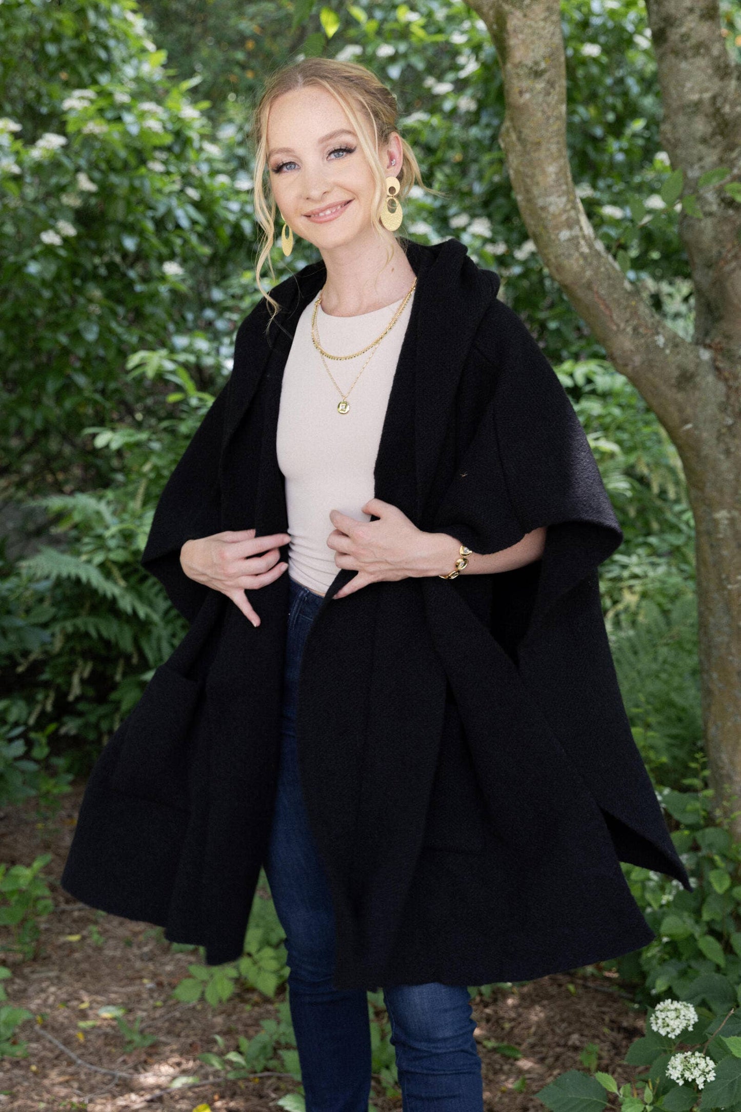 Hooded Oversized Kimono: Ivory