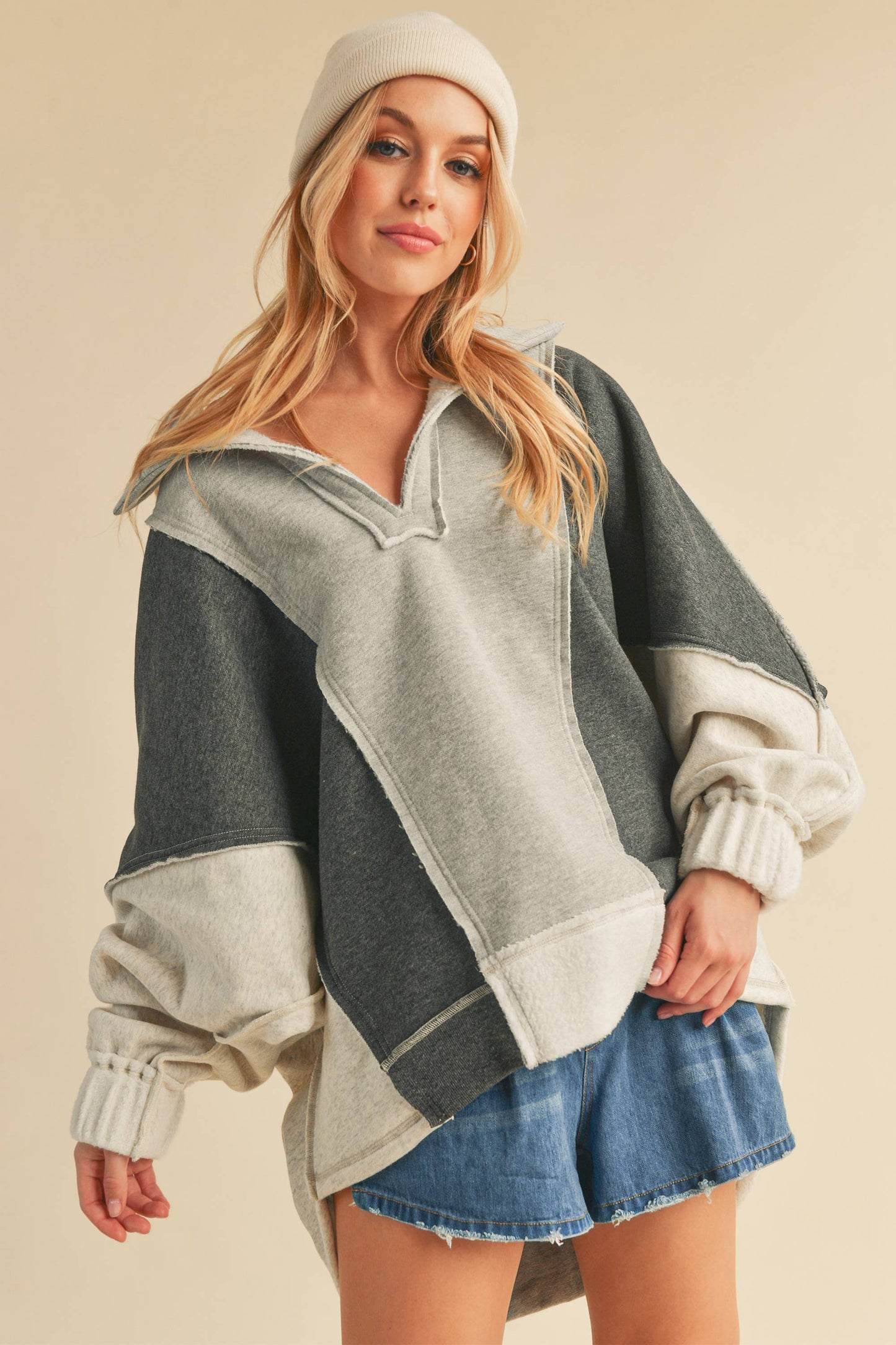 952CK Lallie Sweatshirt: Gray / L / Sweatshirt